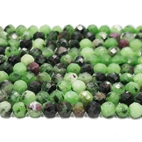 natural stone loose beads 3mm red and green gems angle round faceted beading making diy bracelets necklaces jewelry accessories