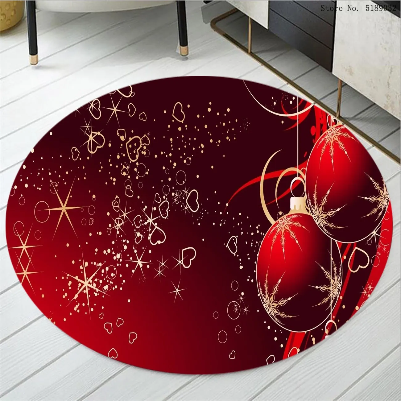

Круглый ковер рождественские украшения коврики 2021 Рождественская Снежинка колокольчик детские коврики праздничный Декор кухня ванная ком...
