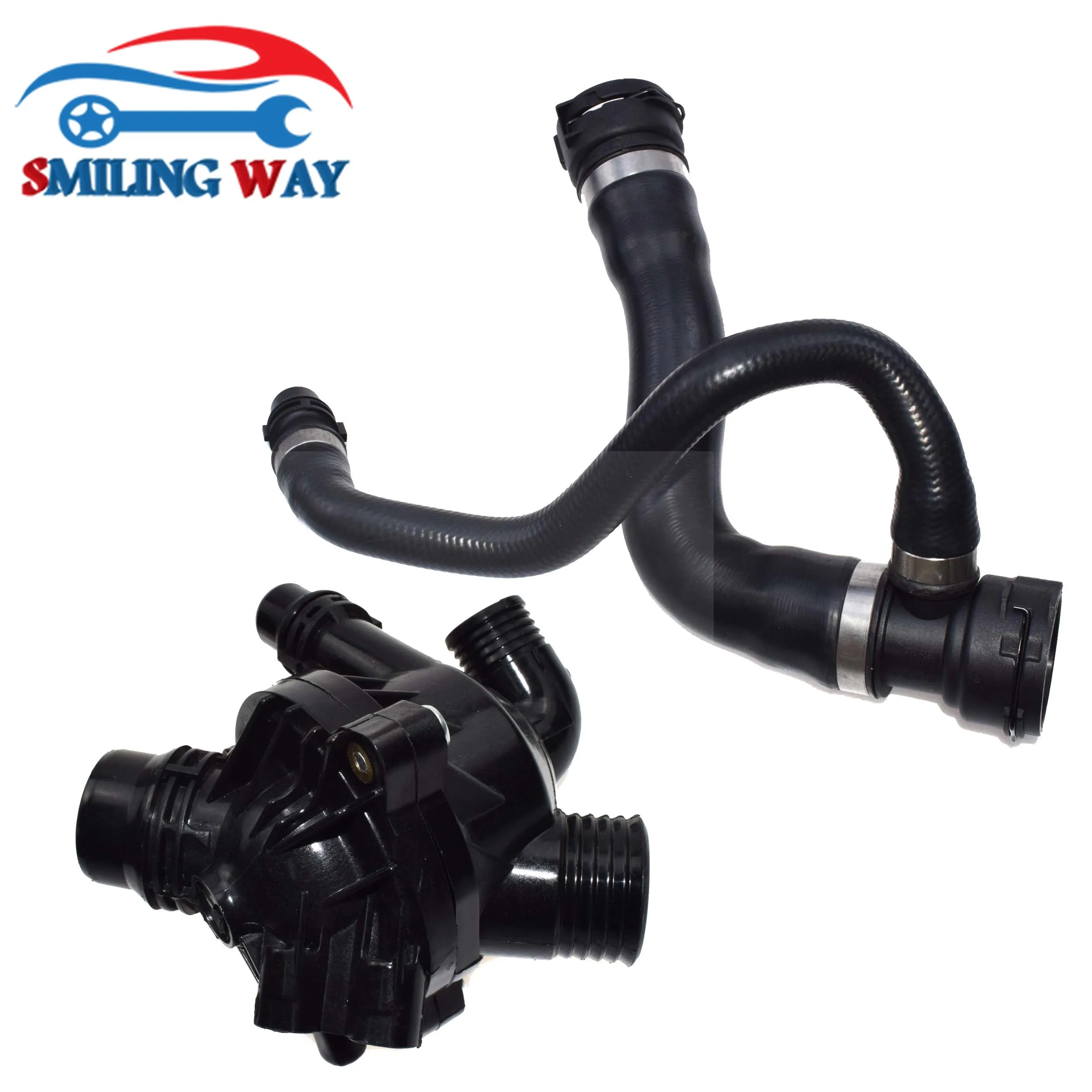 Smiling Way # термостат охлаждающей жидкости двигателя и верхний шланг радиатора