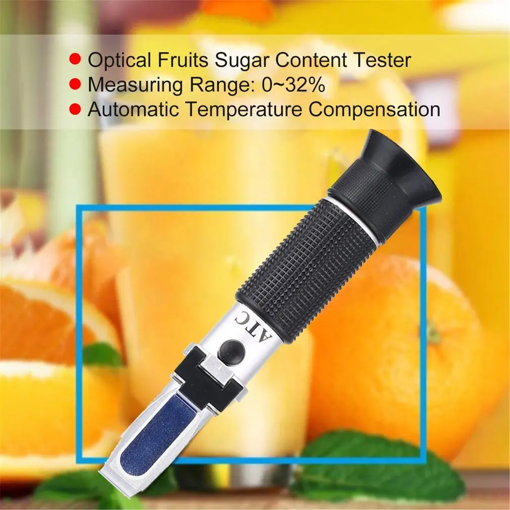 

Brix Refractometer 0~32% RHB-32ATC Optical Sugar Food Beverages ATC Content RZ113 Meter Tool Test Handheld