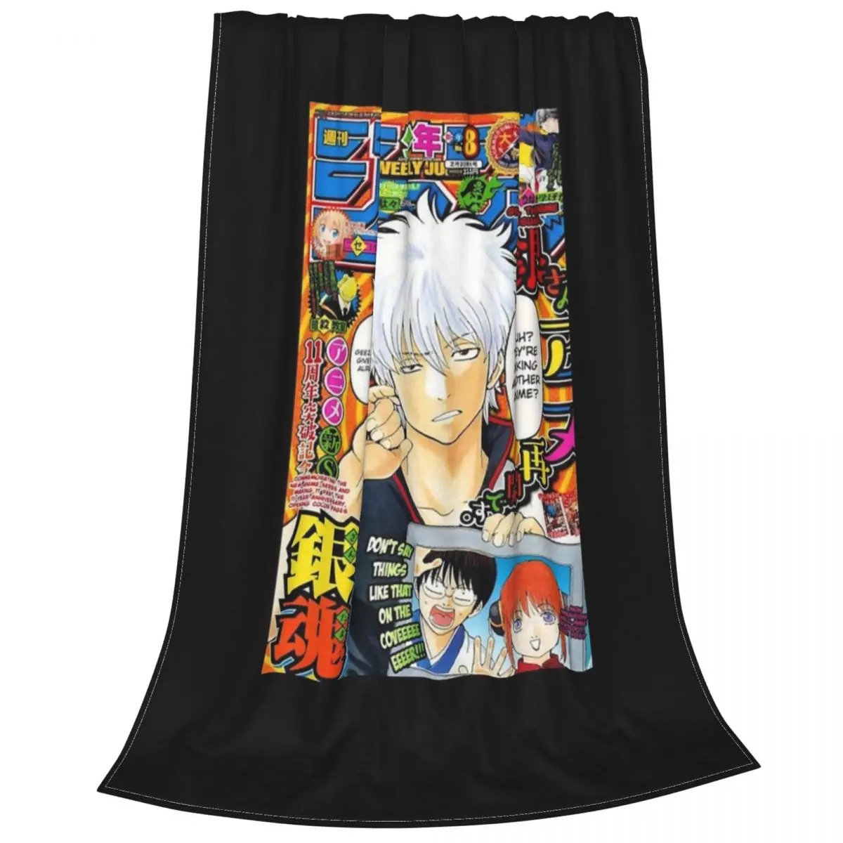 Gintama Shonen-Manta de salto, colcha a cuadros para cama, sof&aacute;, cama, manta con capucha 150-1