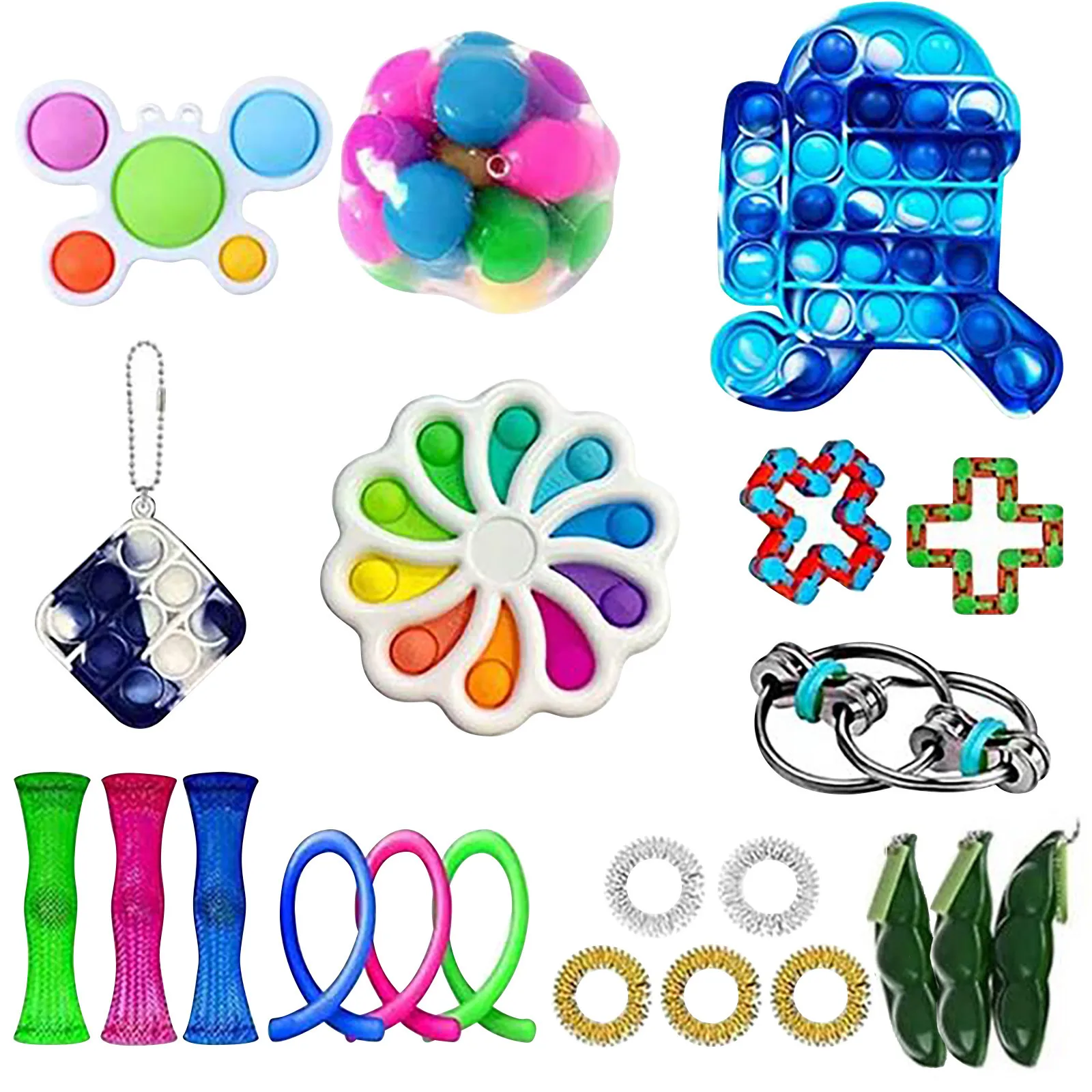 

Fidget Toys Antistress Set Stretchy Strings Push Gift Adults Children Autism Special Needs Decompression Squishy Sensory Toys