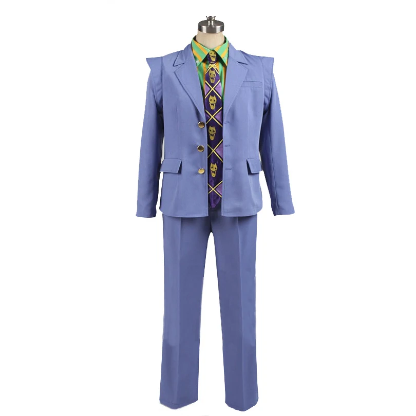 

JoJo JoJo's Bizarre Adventure Cosplay Kira Yoshikage Cosplay Costume Anime Cosplay Outfits Suits Blue Uniform Halloween Costumes