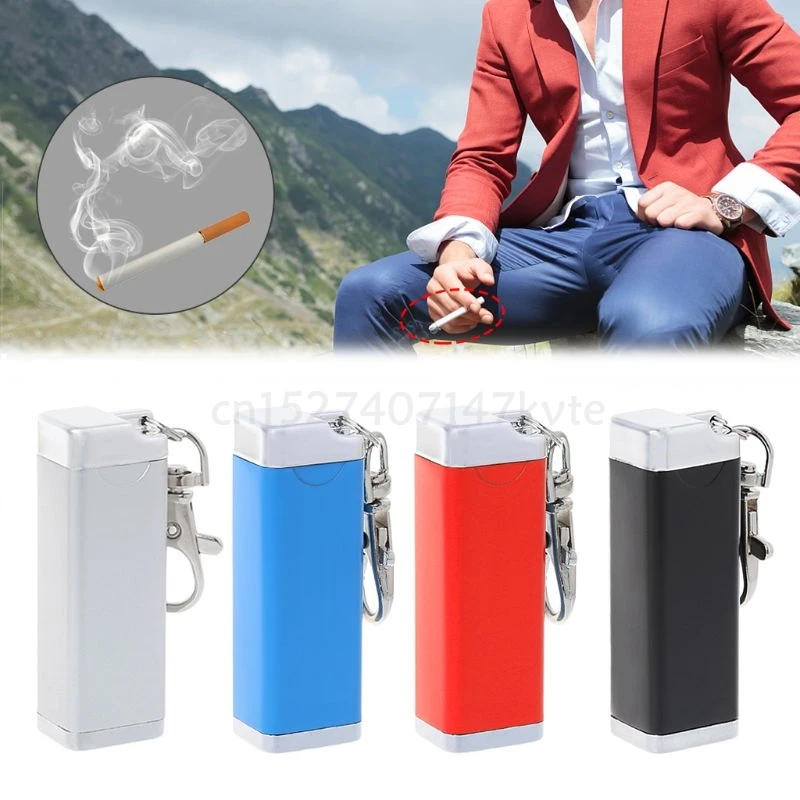 

Hot Portable Mini Pocket Keychain Ashtray Outdoor Beach Public Smoking Accessory