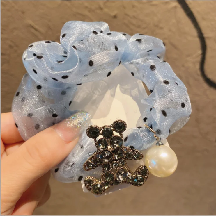 

Simple Polka Dot Large Intestine Hair Tie Small Fresh Sen Tied Hair Rope Female Tied Hair Tie