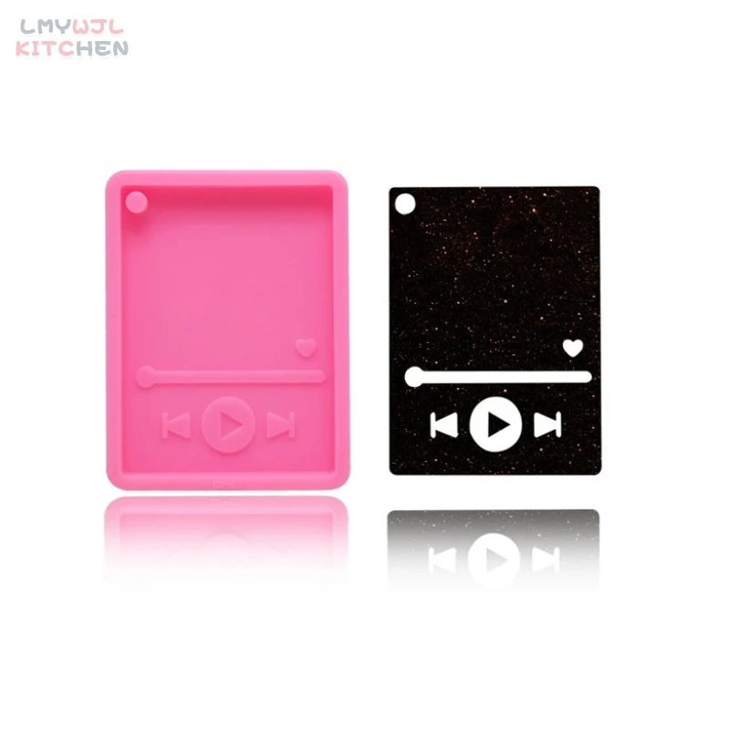 

DIY Silicone Mirror Epoxy Mp3 Keychain Pendant Mold Making Anniversary Gift Accessories Fondant Cake Decoration Baking Mold