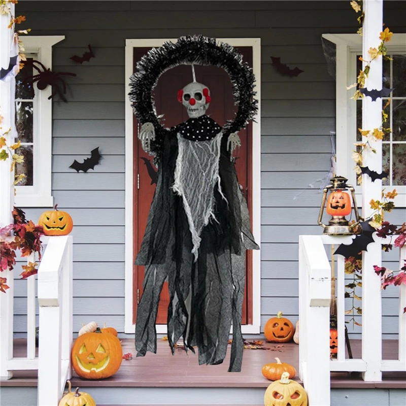 

Fashion Halloween Decorative Pendant Skull/ Clown Garland Hanging Artware Home Ornament for Wall Tree Window