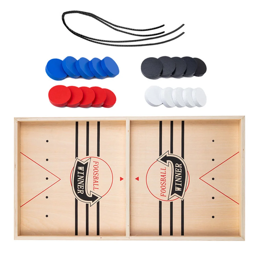 Puck Game Fast Sling Wooden Durable Air Hockey Board Game Toy Parent-child Interactive Game Chess Prop D50