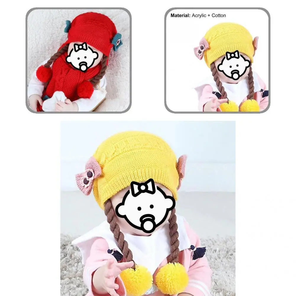 

Chic Skin-friendly Earflap Plush Ball Knitted Newborn Beanie Cap for Daily Wear Newborn Beanie Cap Baby Girls Hat