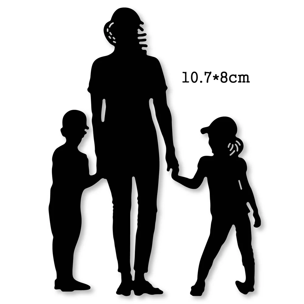 Мать с сын дочь металла резки трафареты высечки для DIY Скрапбукинг альбом
