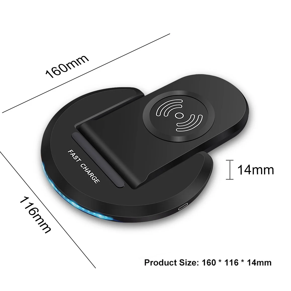 Base de carga inal&aacute;mbrica para m&oacute;vil, Cargador r&aacute;pido de inducci&oacute;n para iPhone 13, 12, 11, X, XS, XR, Airpods, Samsung S21, S20, S10 y Xiaomi, 15W-4