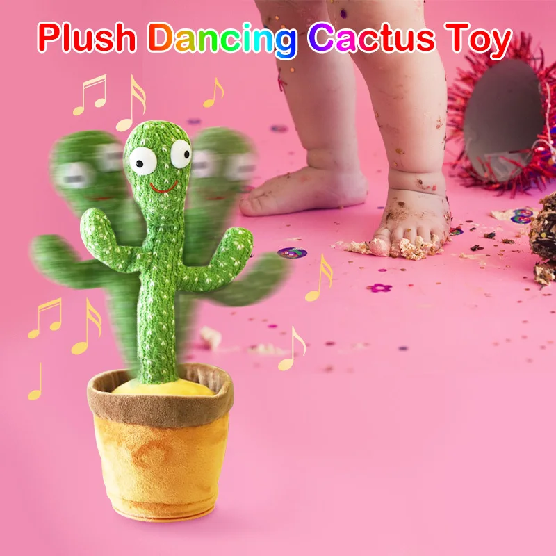 Cactus de peluche para bailar para ni&ntilde;os, juguetes inquietos para cantar y bailar, sacudir con m&uacute;sica, planta de baile, juguete educativo-1