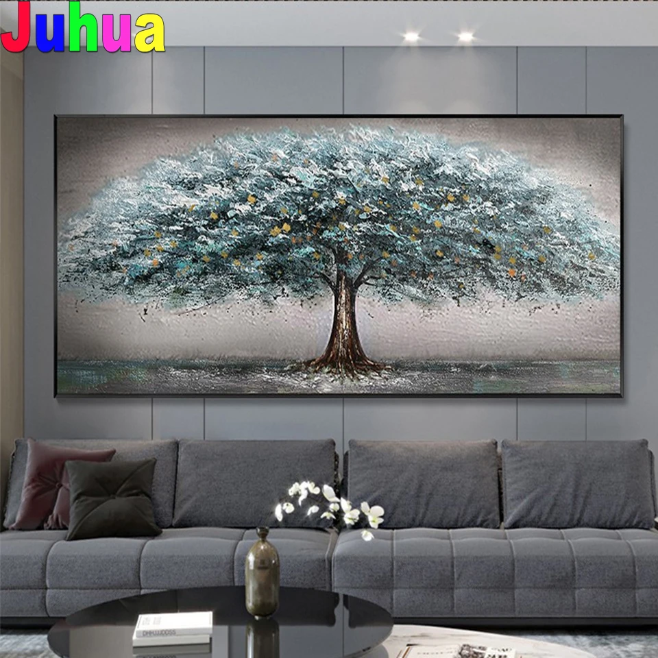 

Modern Green Fortune Tree diamond painting full drill mosaic diamond embroidery gift diamond stitch Handmade Art Large Size