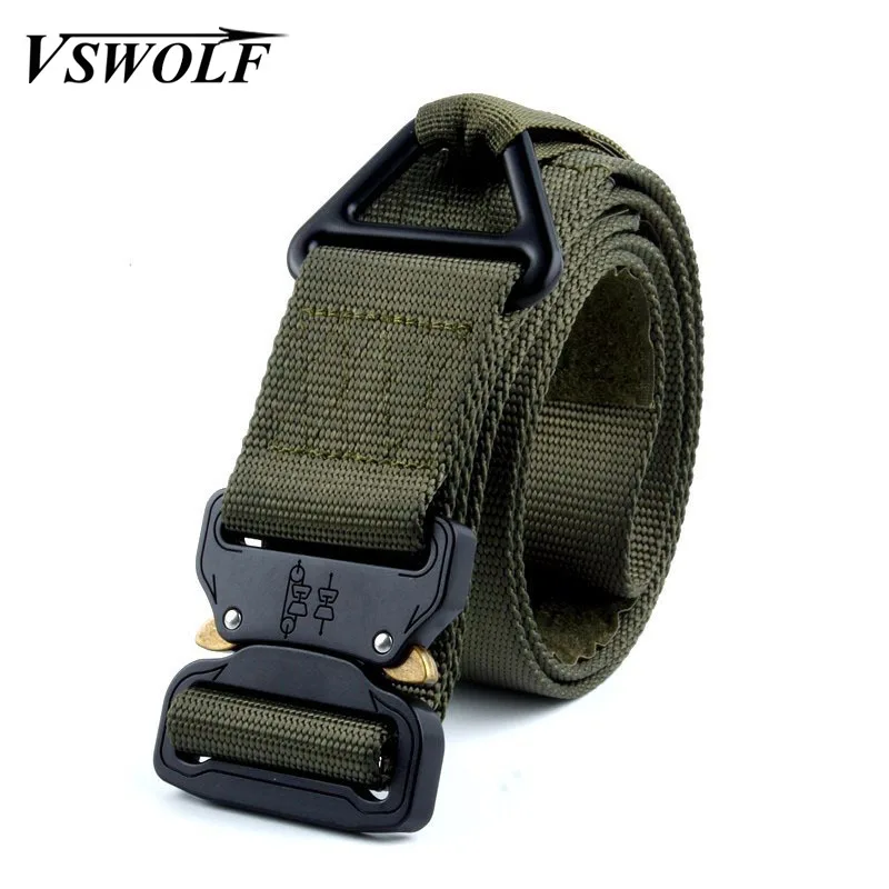 Ремень нейлоновый тактический Мужской 120 см с автоматической металлической