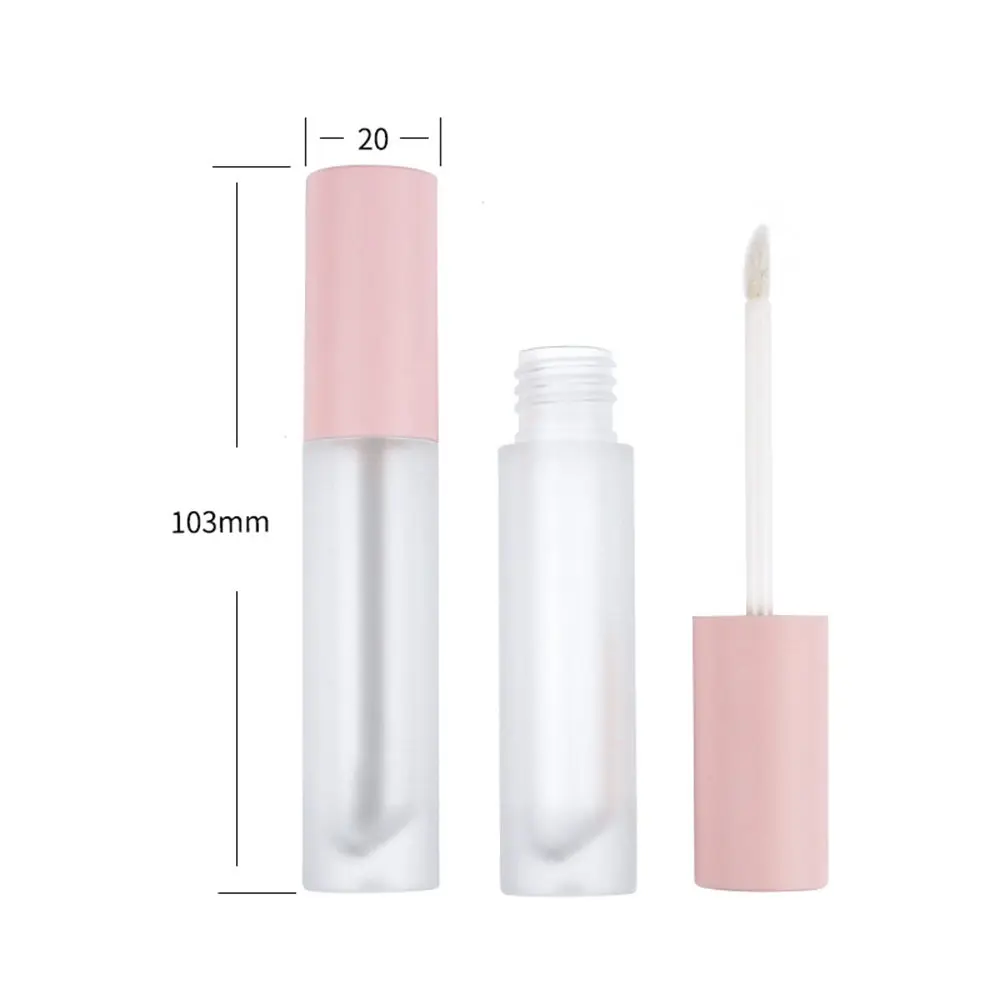 

10 Pcs/Set 5ml Plastic Empty Lip Gloss Tube Round Frosted Clear Lip Balm Bottles Container Cosmetic Lip Glaze Refillable Bottles