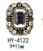 HY-4122 10pcs 10 шт./лот, древний сплав, дизайн ногтей, 3d, плоская задняя сторона, цветные бриллианты, жемчужные ювелирные изделия, стразы, украшения для ногтей - Цвет: HY-4122 10pcs