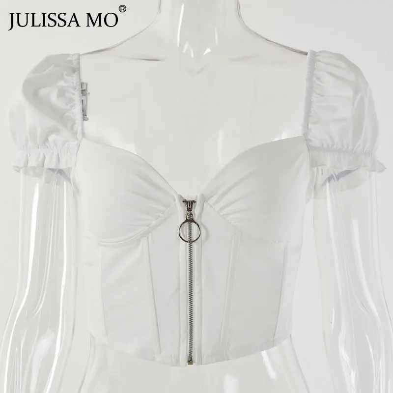 Женский укороченный корсет JULISSA MO с V образным вырезом и оборками летний