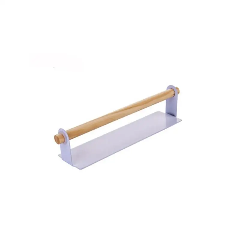 

Punch Free Self-adhesive Roll Paper Holder Wooden Towel Hanging Shelf Storage Rack Kitchen Bathroom Hardware Paper Holders