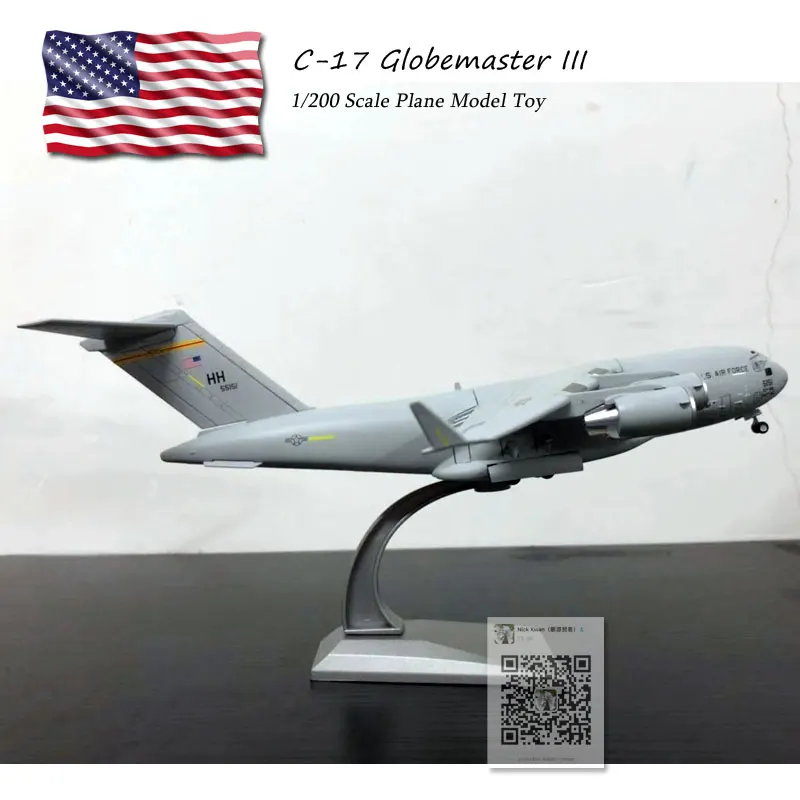 WLTK 1/200 весы C-17 Globemaster III Strategic и Tactical Airlifter литой под давлением металлический армейский самолет модель игрушка для коллекции