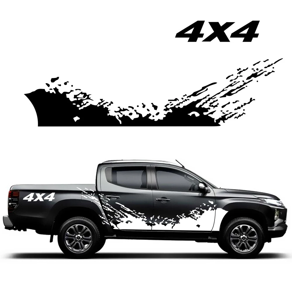 

2Pc Vinyl Decal 4X4 Mountain Graphics Sticker Car Styling Auto Body Door Side Customized Sticker For Pickup For Raptor Wholesale
