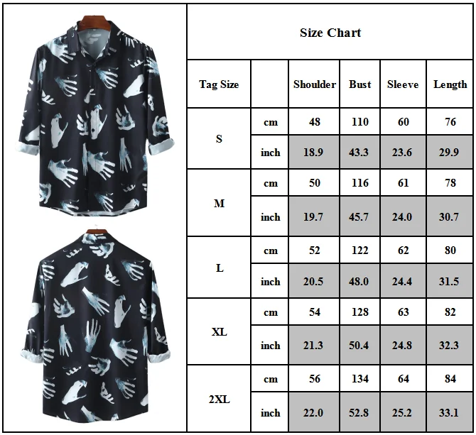 

Men Floral Shirt Long Sleeve Button Down Baggy Loose Collar Casual Shirt Blouse
