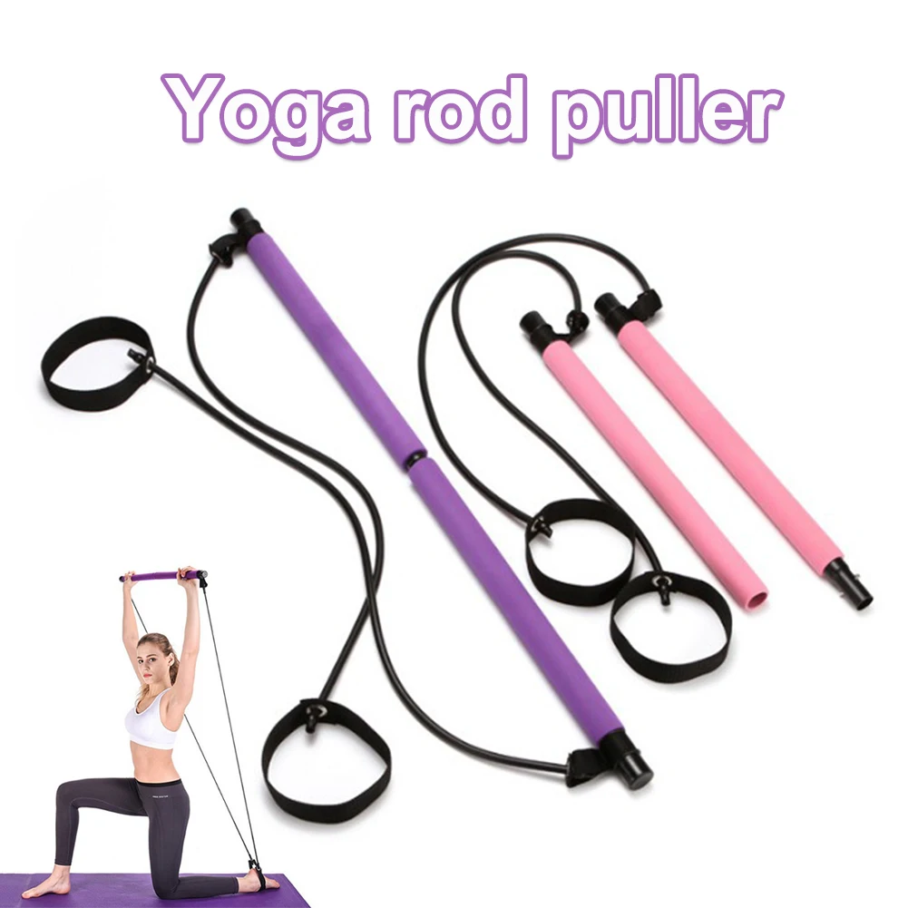 

Yoga Rally Rod Fitness Rope Puller Fitness Equipment Yoga Pull Rods Pilates Bar Rod Kit Elastic Resistance Bands Portable Home