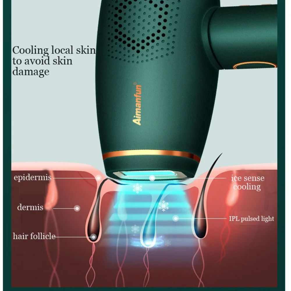Лазерный эпилятор IPL для удаления волос на ощупь от льда Электрический депилятор