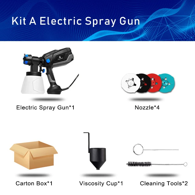 Spray Gun PROSTORMER Электрический распылитель HVLP 600 Вт, мощный домашний электрический распылитель краски, емкость 1000 мл, 4 размера сопла, контроль потока - Цвет: Spray Gun
