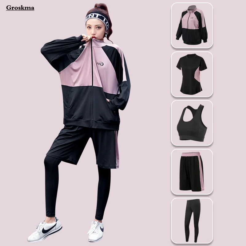 

Plus Size Women Yoga Suits Workout Running Sportswear Leggings Shorts Quick Dry Fitness Gym Loose Coats T Shirt Bra Sets 4XL