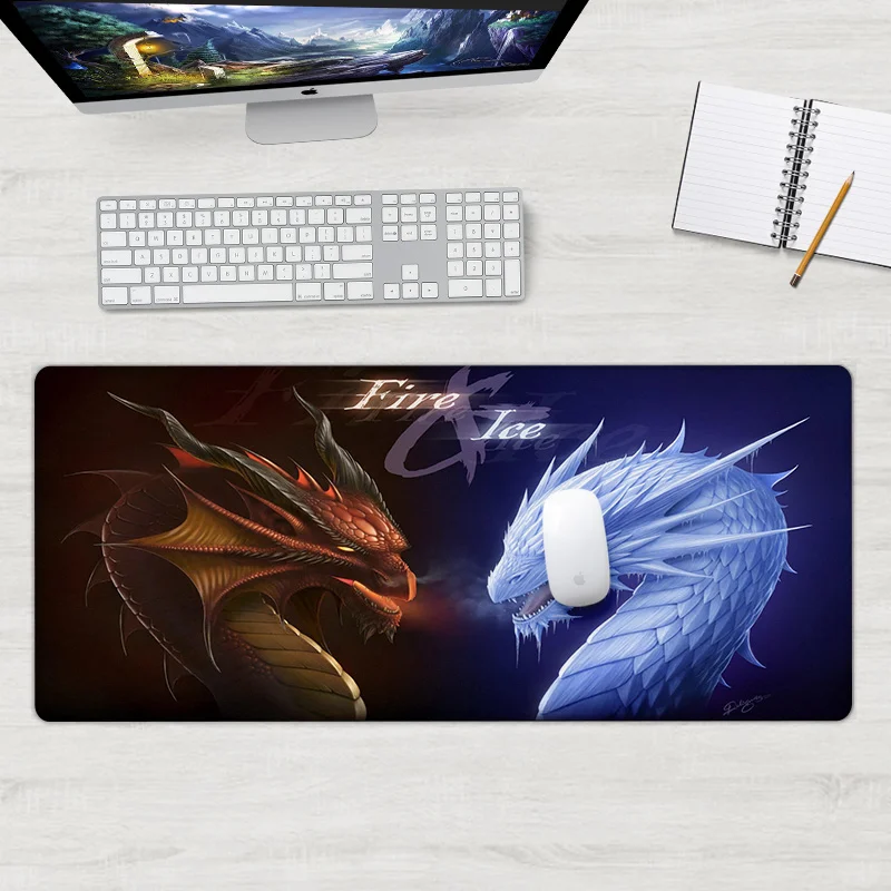 90*40 см игровой коврик для мыши большой XL логотип дракона компьютерный XXL