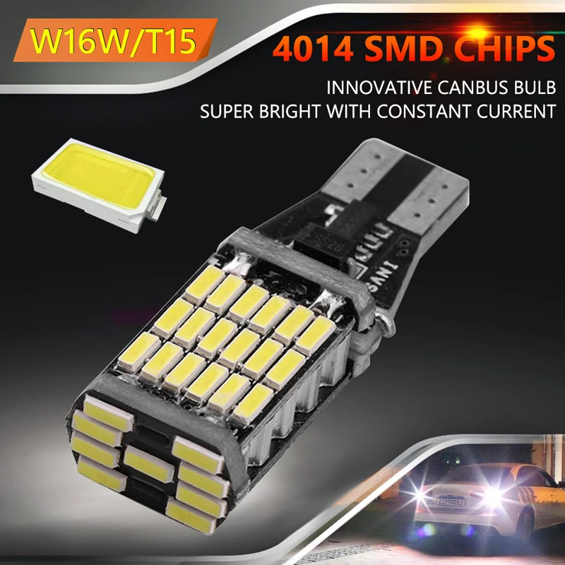 VODOOL T15 W16W Автомобильный светодиодный светильник супер яркий 4014 45SMD Canbus
