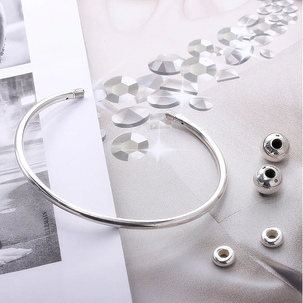 Браслет женский из серебра 925 пробы с бусинами | Украшения и аксессуары