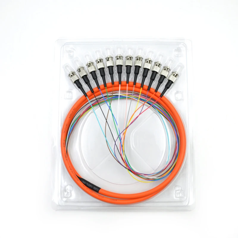 Волоконно оптический комплект Pigtail ST мультимодовый мм OM1 62 5/125 12 Core завод патч корд