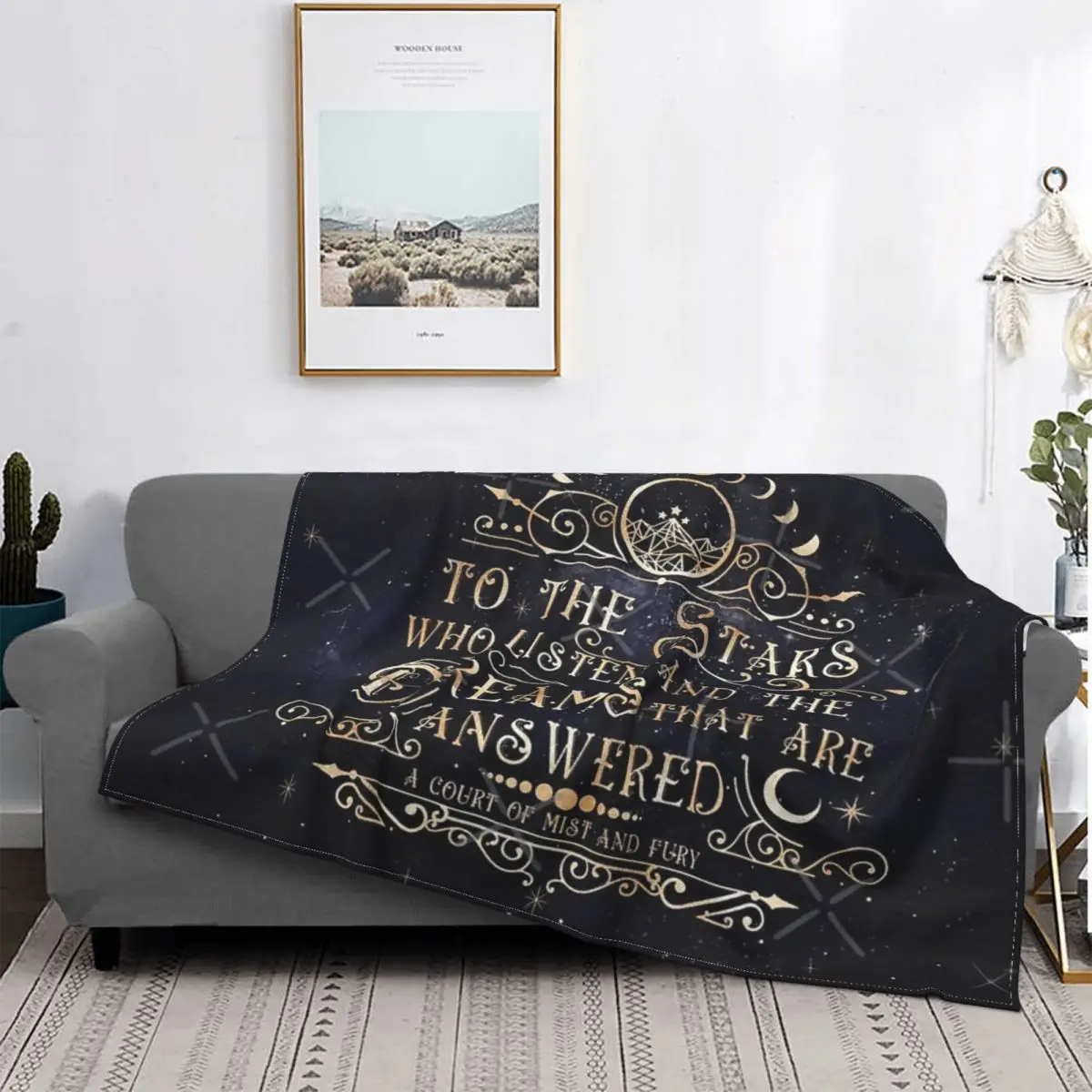 

To The Stars-Manta a cuadros para niños, colcha para cama, manta de lana a cuadros para Picnic