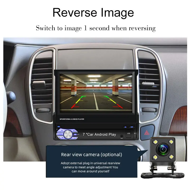 Выдвижной Автомобильный радиоприемник 1 Din для Android/IOS MP5 плеер GPS навигация 7