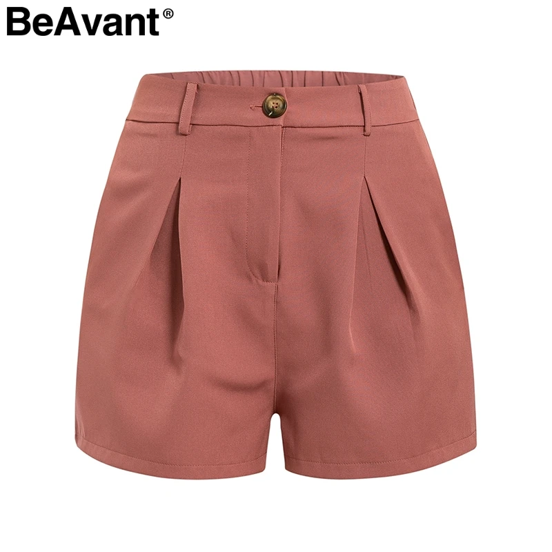 BeAvant элегантный костюм из двух предметов с блейзером, Повседневная Уличная одежда, офисный Женский блейзер, комплект с пуговицами и карманами, пояс с поясом, Женский костюм с шортами - Цвет: brick red shorts