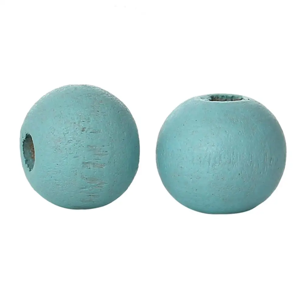 DoreenBeads сплошной цвет деревянные бусины Круглые Skyblue Цвет DIY Изготовление