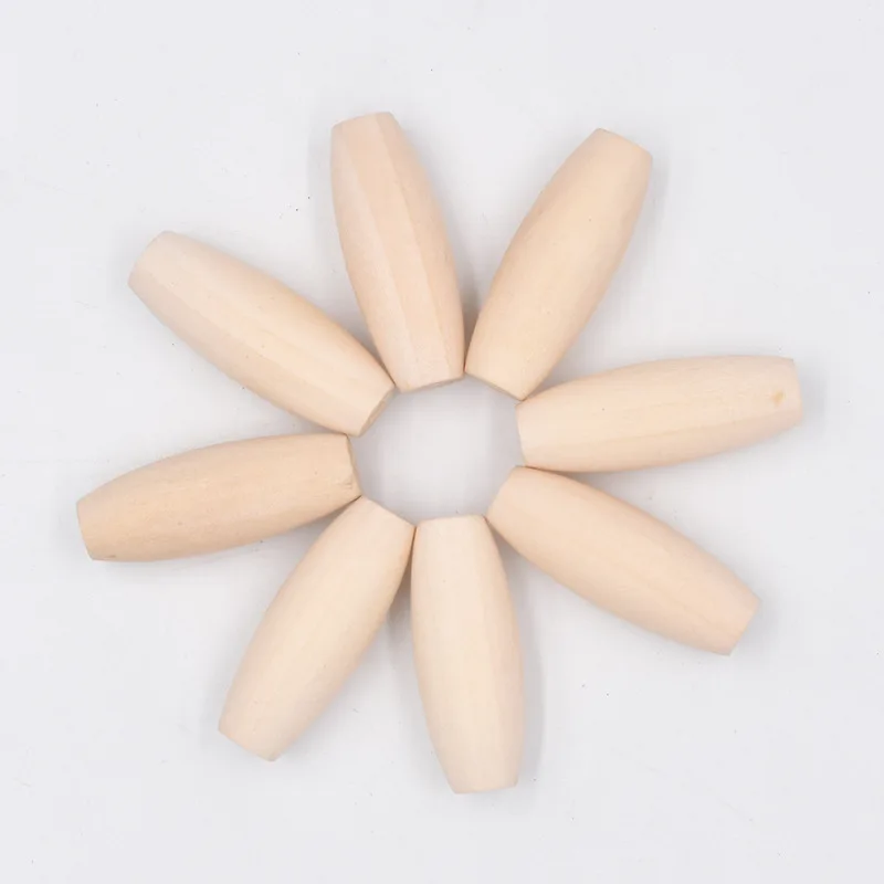 

5pcs Long Tube Oval Shape Natural Wood 13x51mm 14x45mm 15x39mm Loose Woodcraft Beads for DIY Crafts Handcraft Jewelry Making