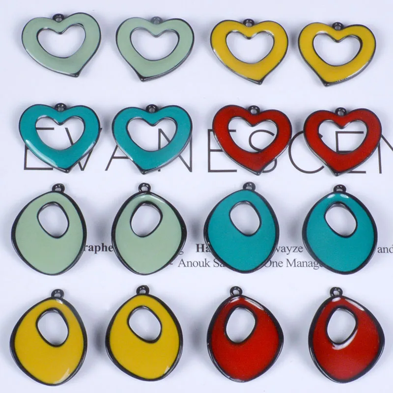 2pcs DIY Accessories Green Concave Design Grid Triangle Circle Earrings Pendants Contracted Alloy Collar Material | Украшения и