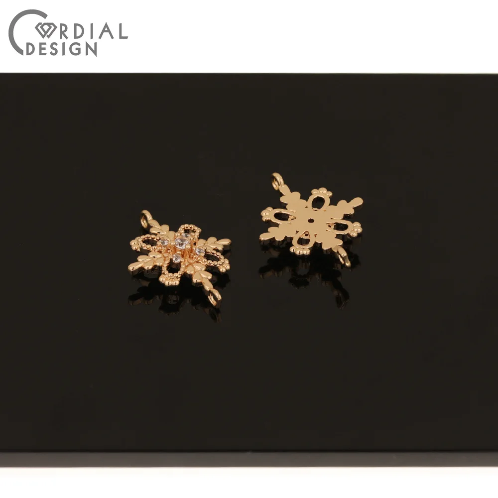 

Cordial Design 50Pcs 18*23MM Jewelry Accessories/Connectors/Hand Made/Earrings Findings & Components/Flower Shape/DIY/CZ Charms