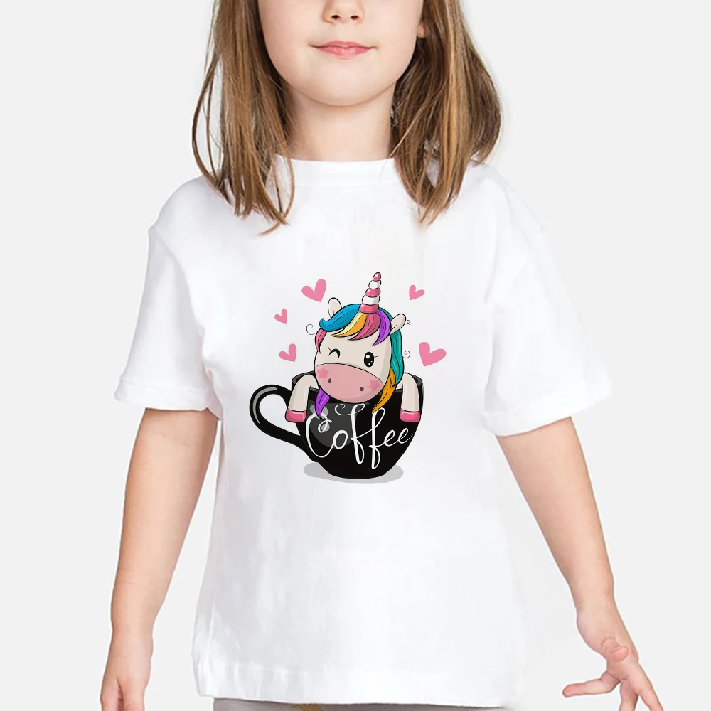 

Sweet Cute Unicorn Kids T-shirt Soft Girl Aesthetic Clothes Korean Trend Hot Sale Summer Boys T Shirt Kawaii Harajuku Streetwear