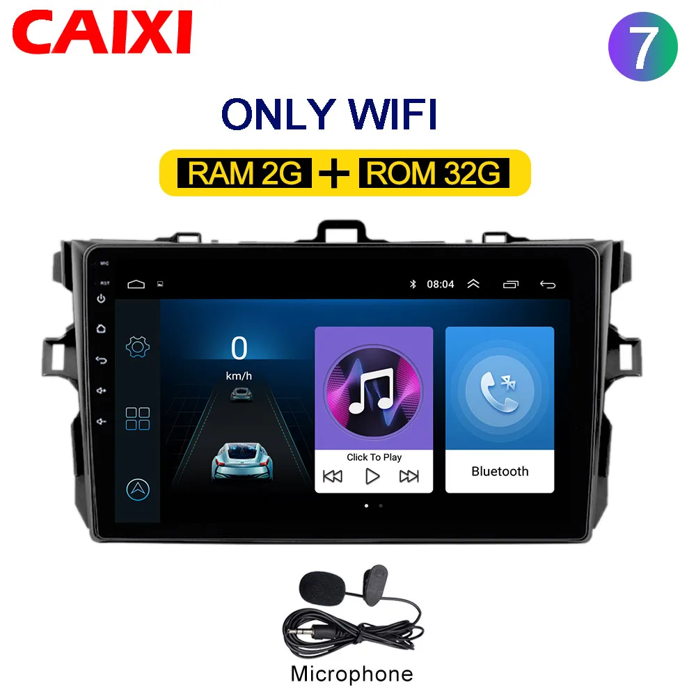 Cx-co32-MIC 9 дюймов 2din Android8.1 автомобиль радио мультимедиа плеер для Защитные чехлы для сидений, сшитые специально для Toyota Corolla E140/150 2008 2009 2010 2011 2012 2013 стерео навигации - Цвет: Cx-co32-MIC