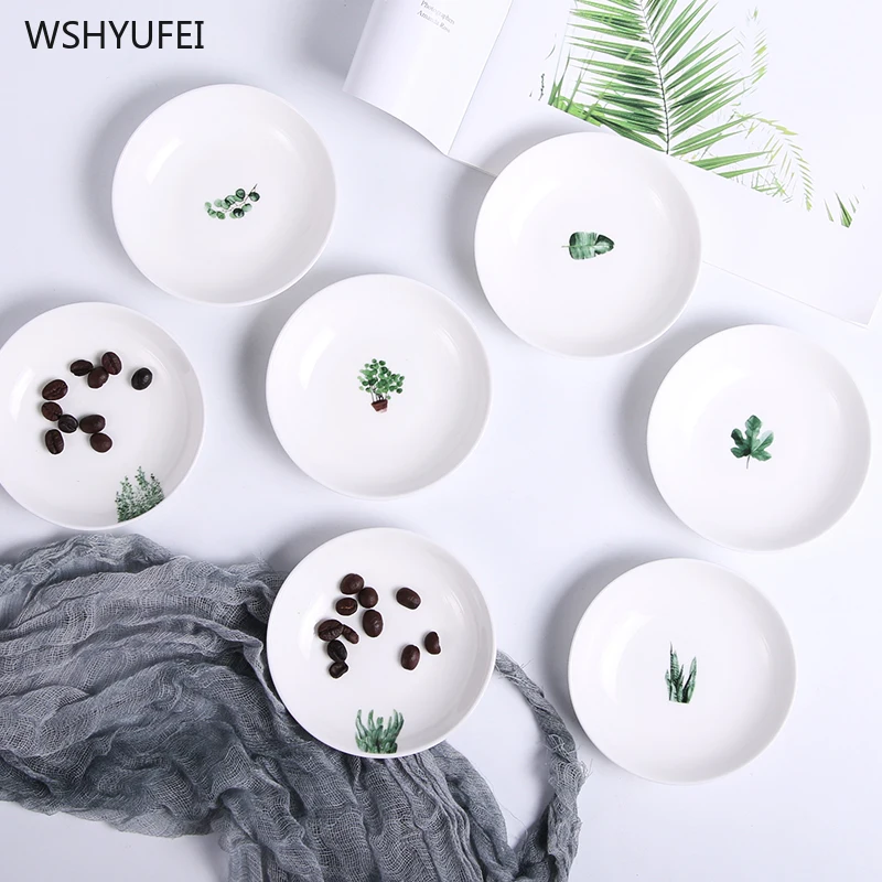 2 шт. горячая Распродажа нордическое зеленое растение столовые приборы для