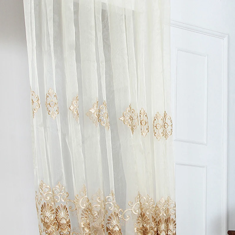 Роскошные вышитые прозрачные Занавески для гостиной кухни сидя шторы занавески