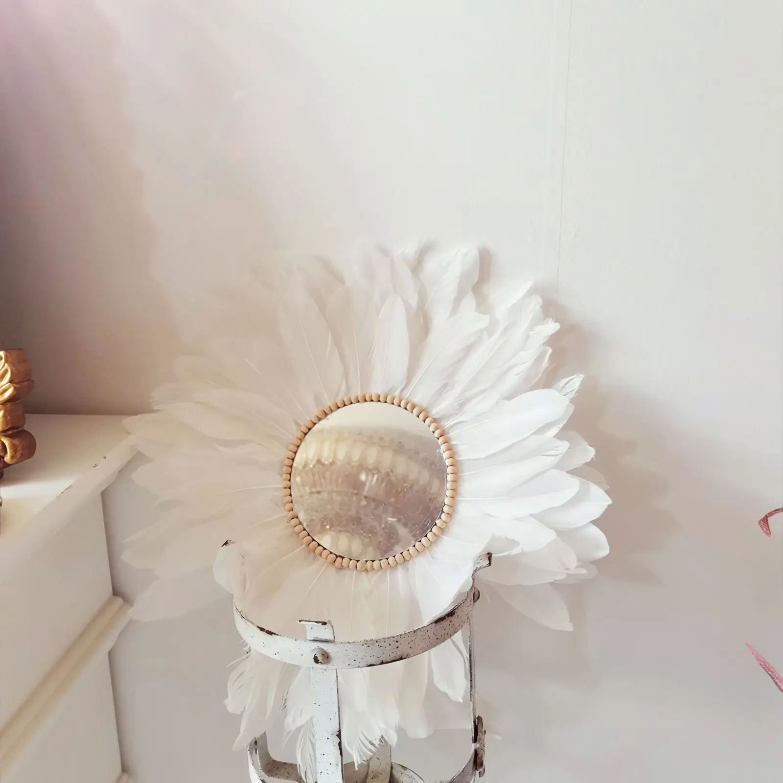 

Акриловое зеркало для макияжа в скандинавском стиле, зеркальное настенное зеркало в форме цветка