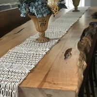 yingya table decor handmade boho linen with tassels vintage farmhouse home decoration for dining room kitchen thanksgiving