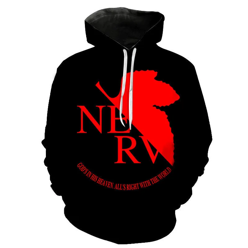 

Brand New Nerv Evangelion Hoodie Personality Street Fashion Men's T-shirt Couple Harajuku Cartoon Cute Children's Sweatshirt