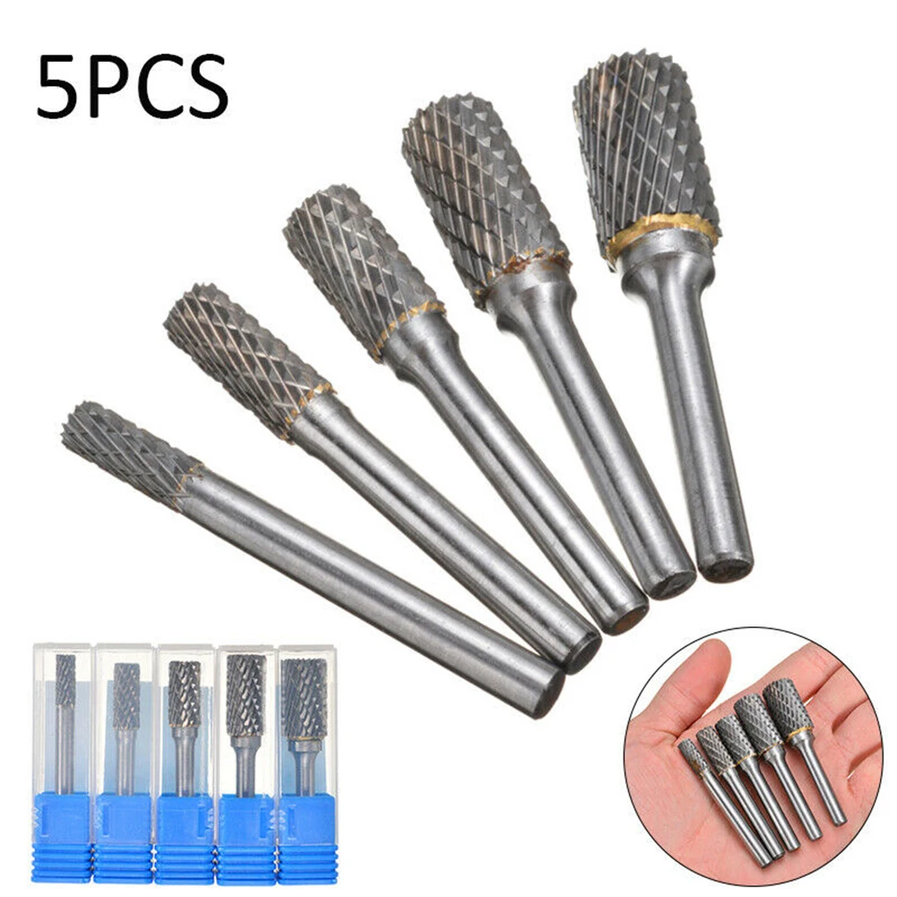 

5X Tungsten Carbide Burr Die Grinder 6/8/10/12/14mm Rotary Drill Bits 6mm Shank Rotary Tools 5pcs Carbide Rotary Burrs