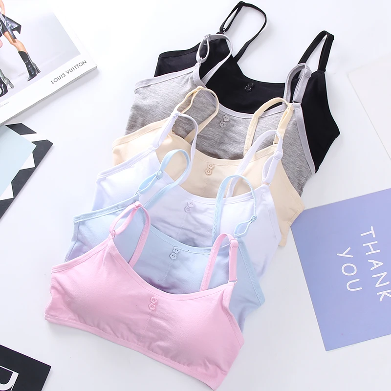 Регулируемый мягкий хлопковый тренировочный бюстгальтер с буквенным принтом