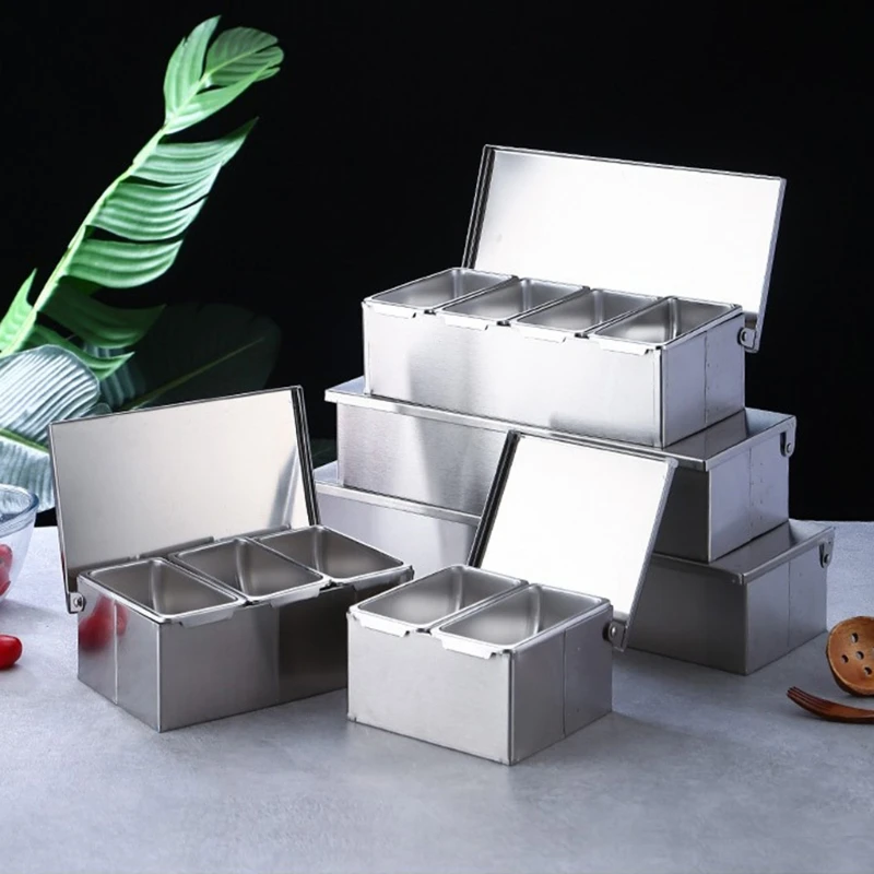 

Stainless Steel Jar Storage Container Set Household Pepper Sugar Storage Box
